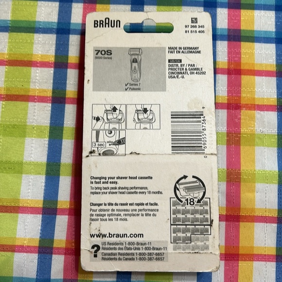 NEW open box Braun series 7 - 70S Electric Shaver Foil & Cutter Replacement Head - Picture 6 of 7